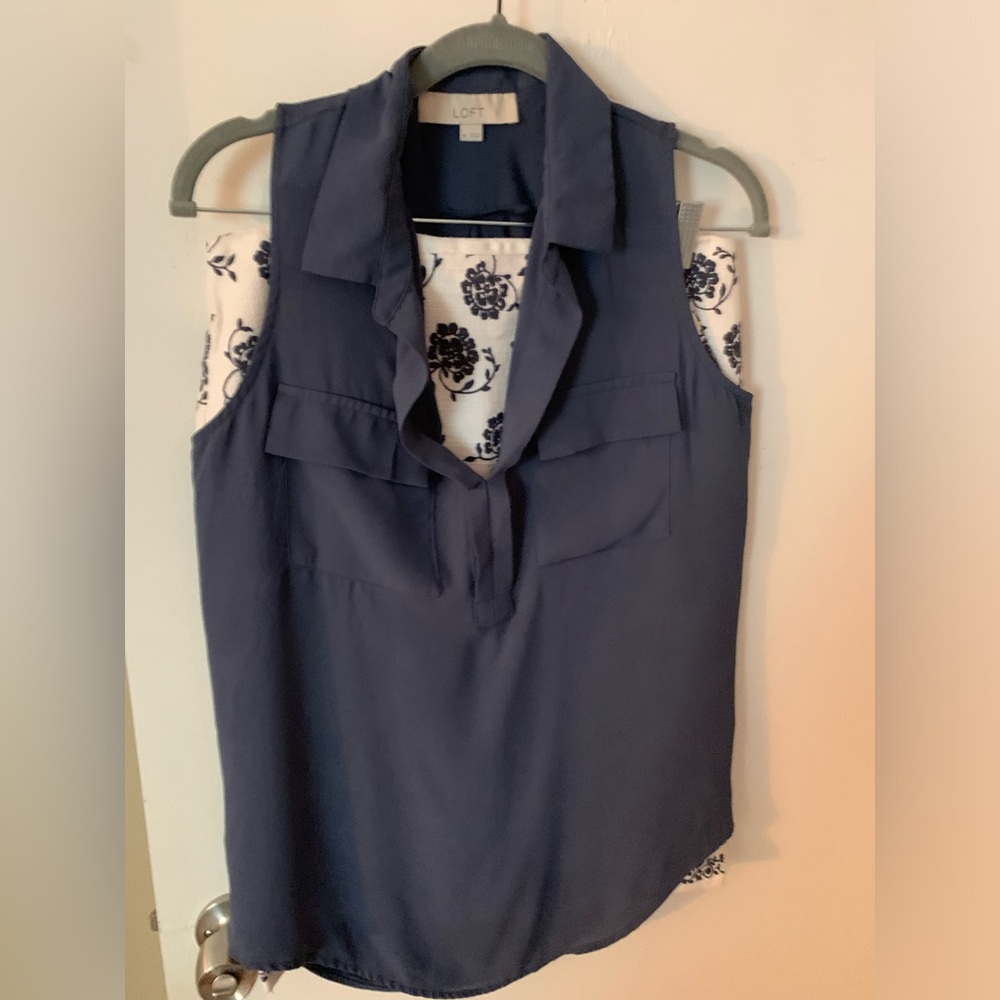 Super cute and perfectly matched loft skirt and blouse